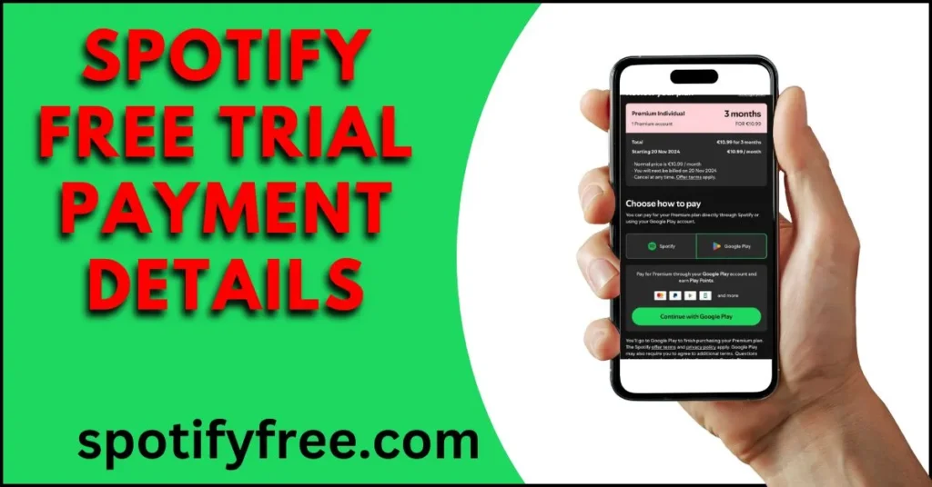 spotify free trial payment details